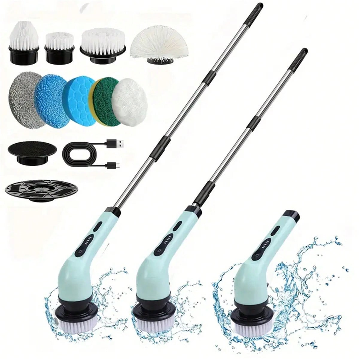 1 Set, Ultimate Electric Spin Scrubber – Cordless, Adjustable, 2-Speed-FGQ