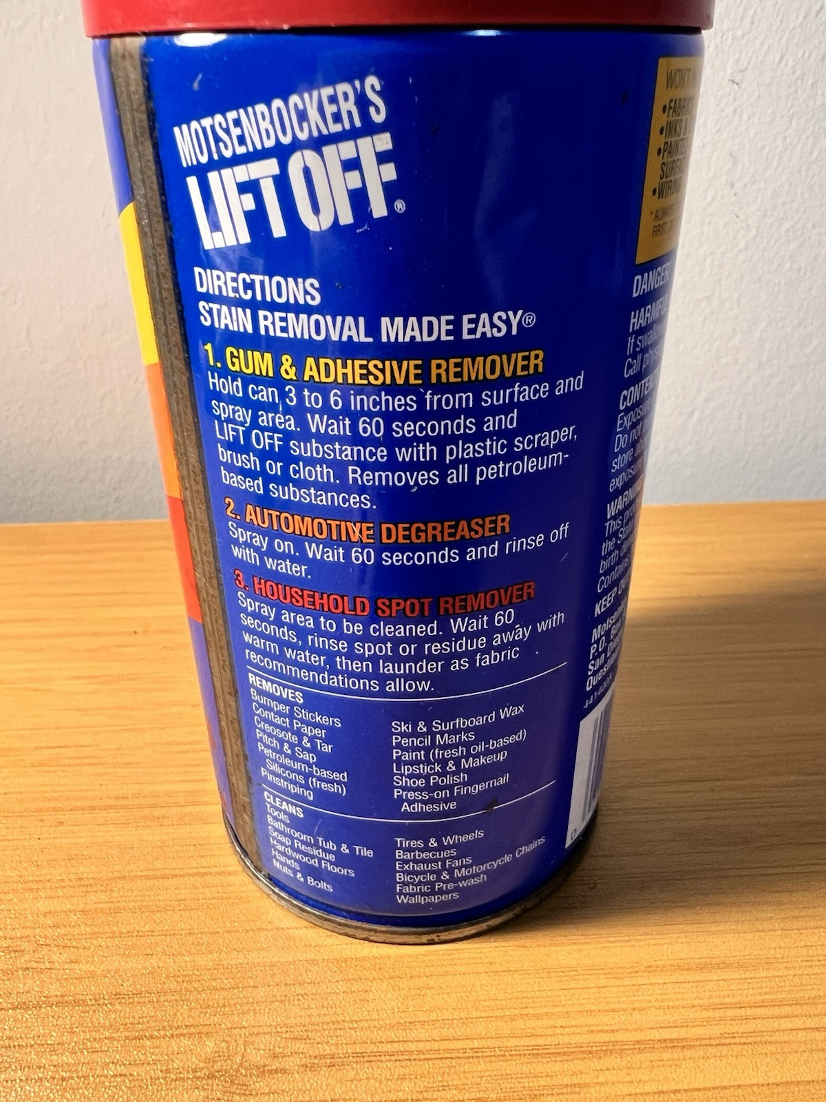 Motsenbocker’s Lift Off 2 Spot Cleaner Degreaser Can 95% FULL 10.5 Oz 298 Gram