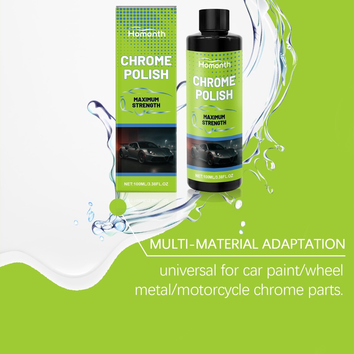 Car Metal Polish & Protectant, Cleaner Wax with Calcium Carbonate, All Cars