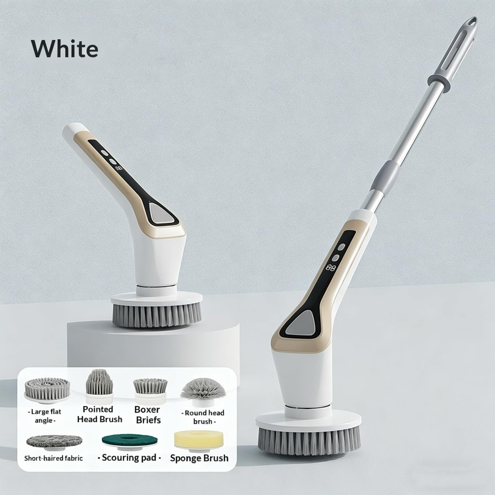 Electric Spin Scrubber, Full-Body Spray Cleaning Solution Waterproof Bathroom…