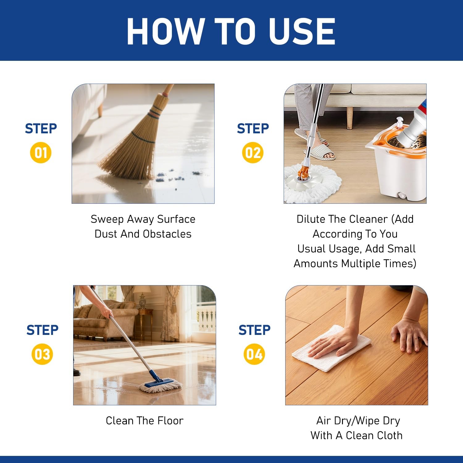 2Pcs Floor Restore Cleaner & Polish,High Solid Content Floor Polish For Shine…