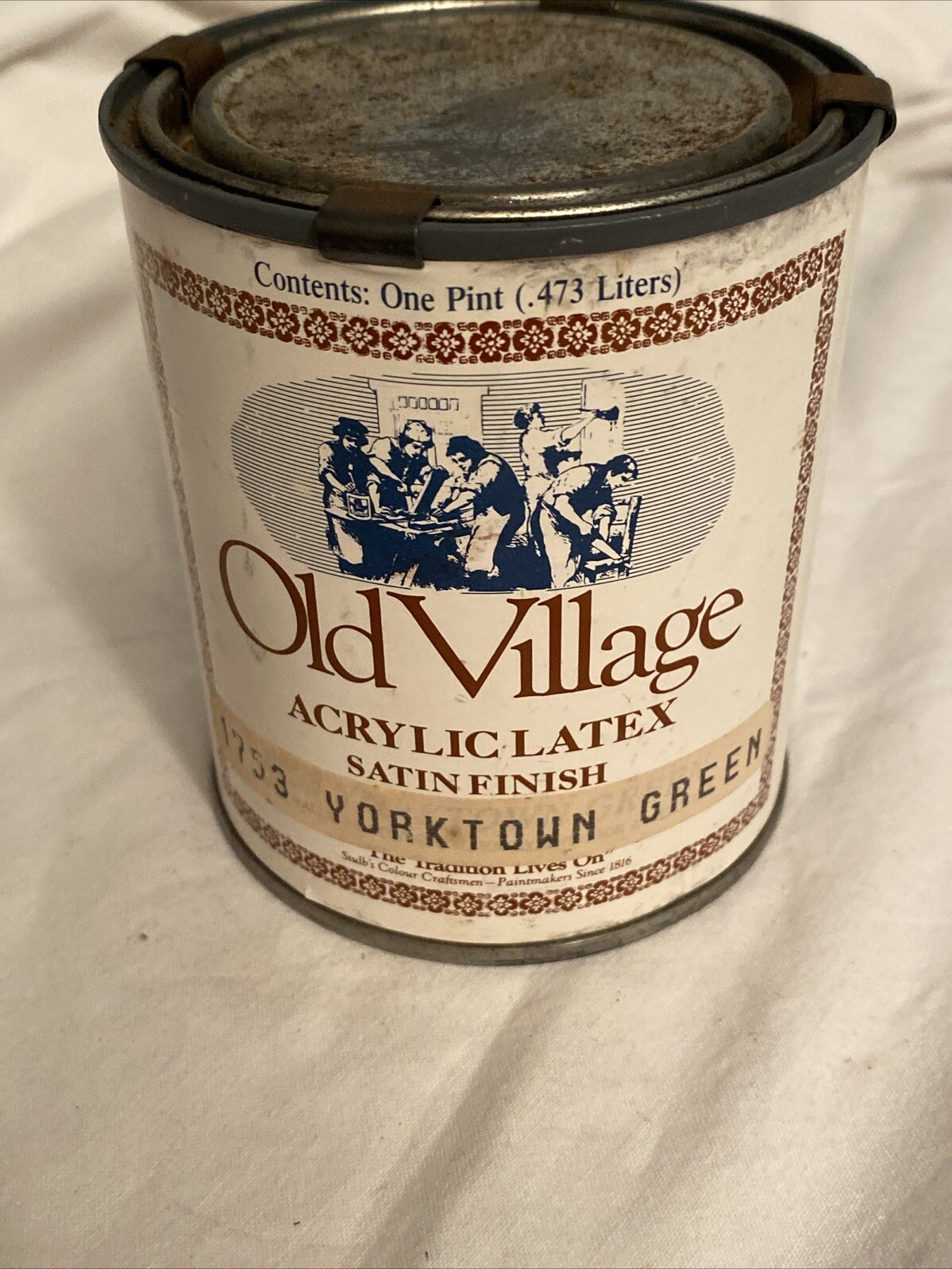 Olde Village Acrylic Latex Paints Satin Finish 1753 Yorktown Green Pint