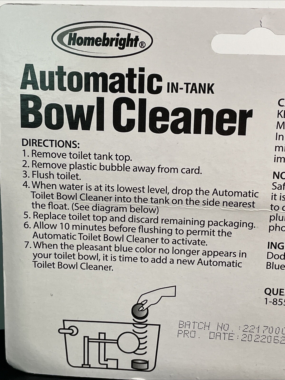 Lot Of 3 Homebright Automatic In-Tank Bowl Cleaner Blue 3pk Each 9 Total