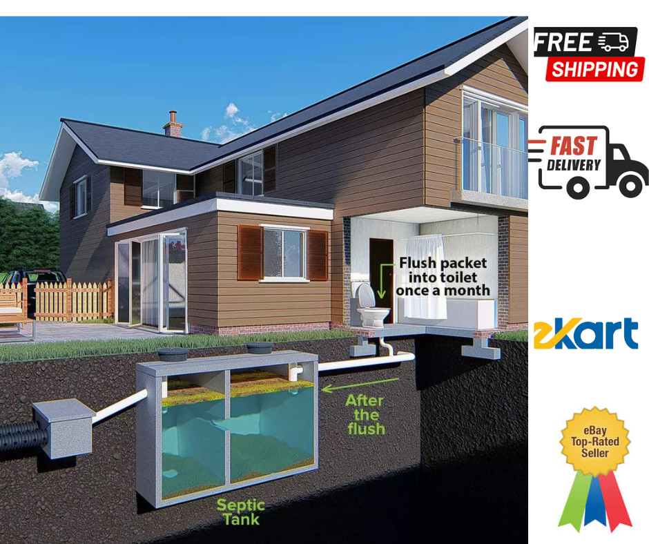 Septic Tank Treatment – 1 Year Supply of Dissolvable Easy Flush Live Bacteria…