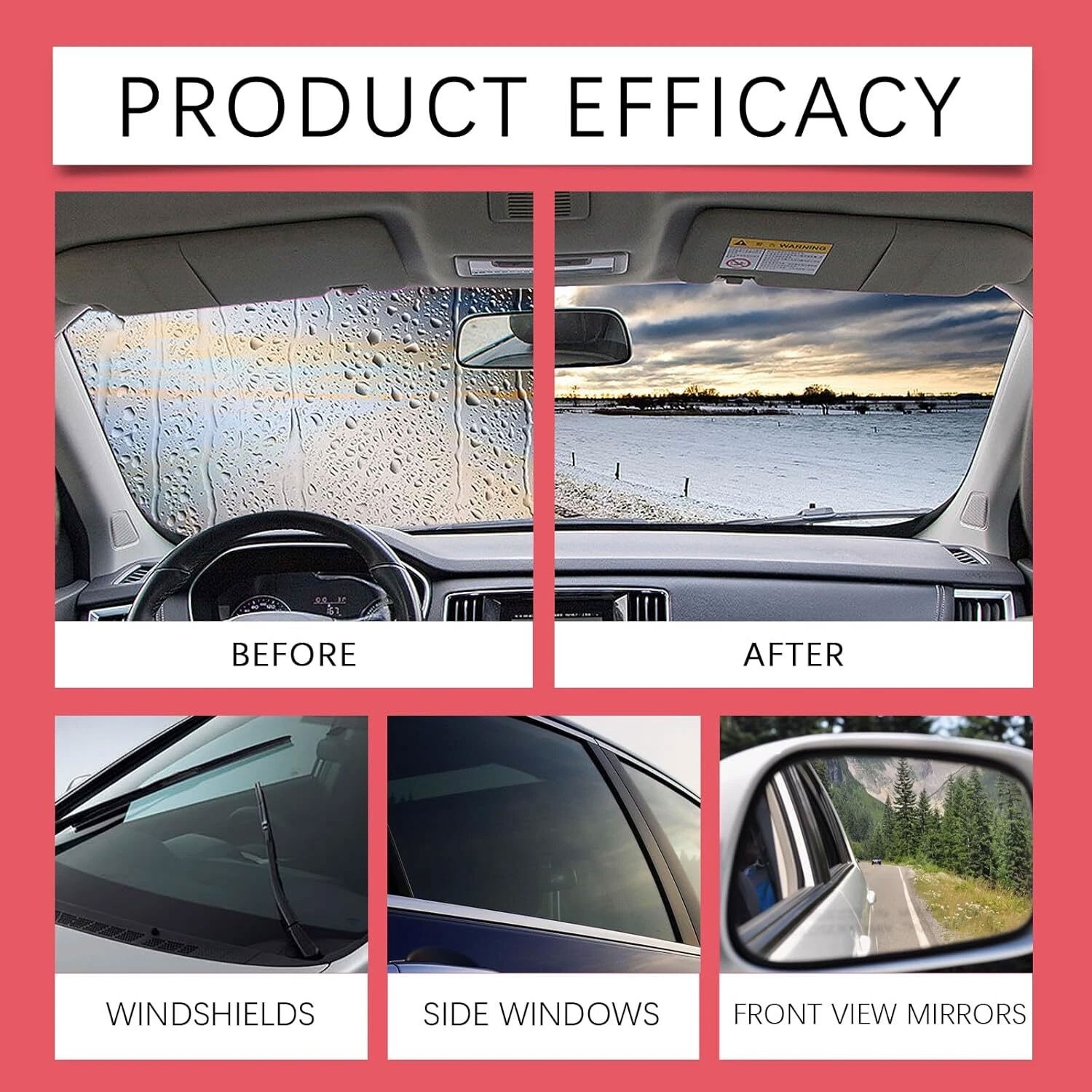 2 Pack 120ML Automotive Oil Film Cleaning Brush for Car Windows Glass Cleaning