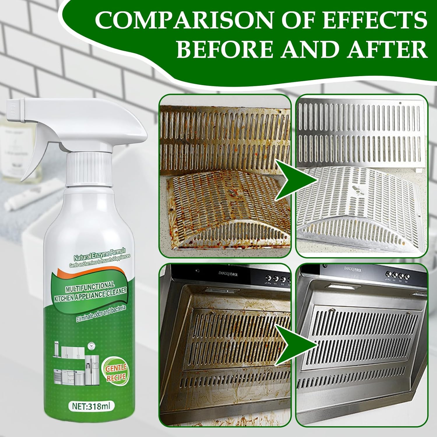 Kitchen Cleaner Remover Spray,Multifunctional Kitchen Appliance Cleaner,Kitchen