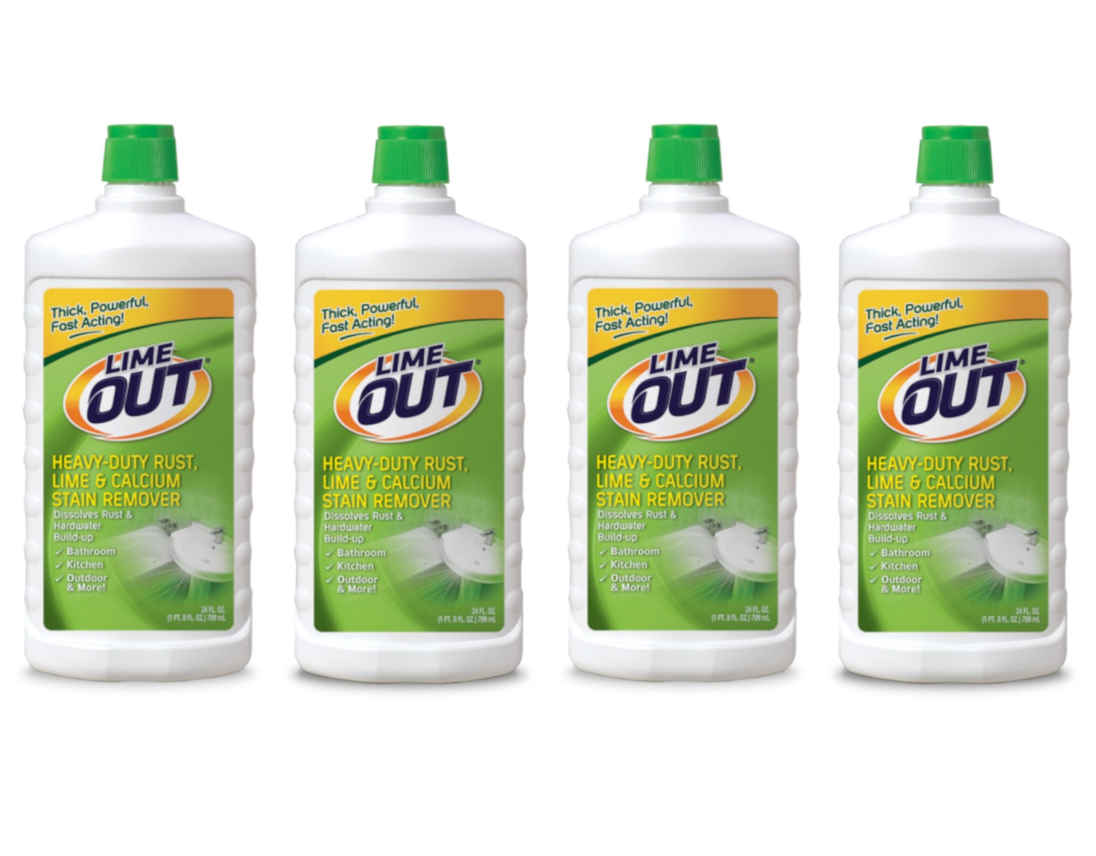 Lime Out Heavy-Duty Rust Lime & Calcium Stain Remover, 24 Fl. Oz. – Pack of 4