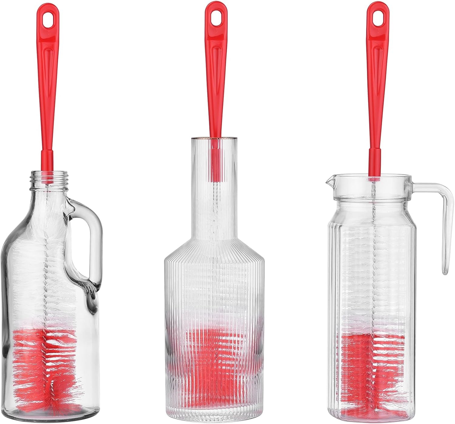 16 inch Extra Long Red Bottle Cleaning Brush Cleaner for Washing Narrow Neck