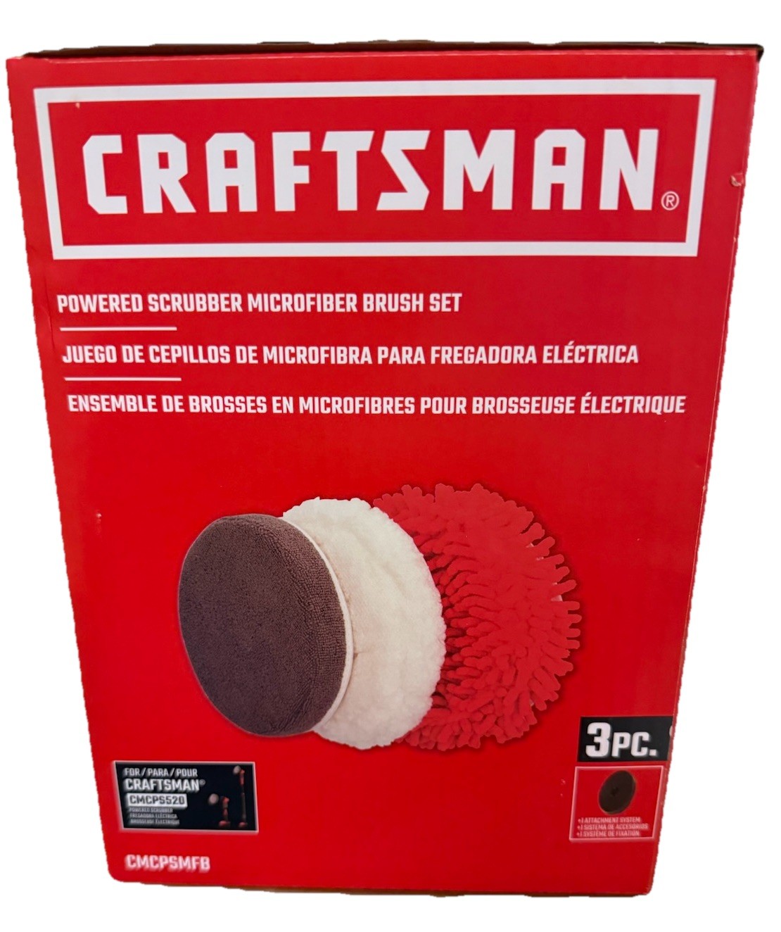 CRAFTSMAN Power Scrubber Microfiber Brush Set for V20 Cordless 2in1, CMCPSMFB