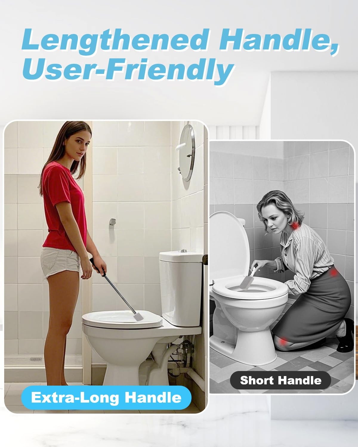 22 Inch Long Pumice Stone Toilet Bowl Cleaner with Stainless Steel Handle