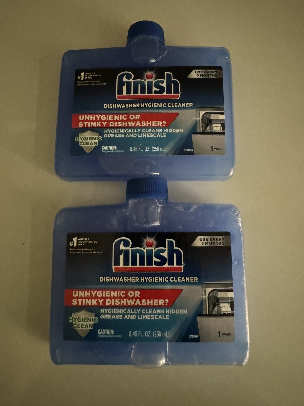 New Finish Dishwasher Cleaner Fight Grease Limescale Fresh 8.45oz (2) Packs