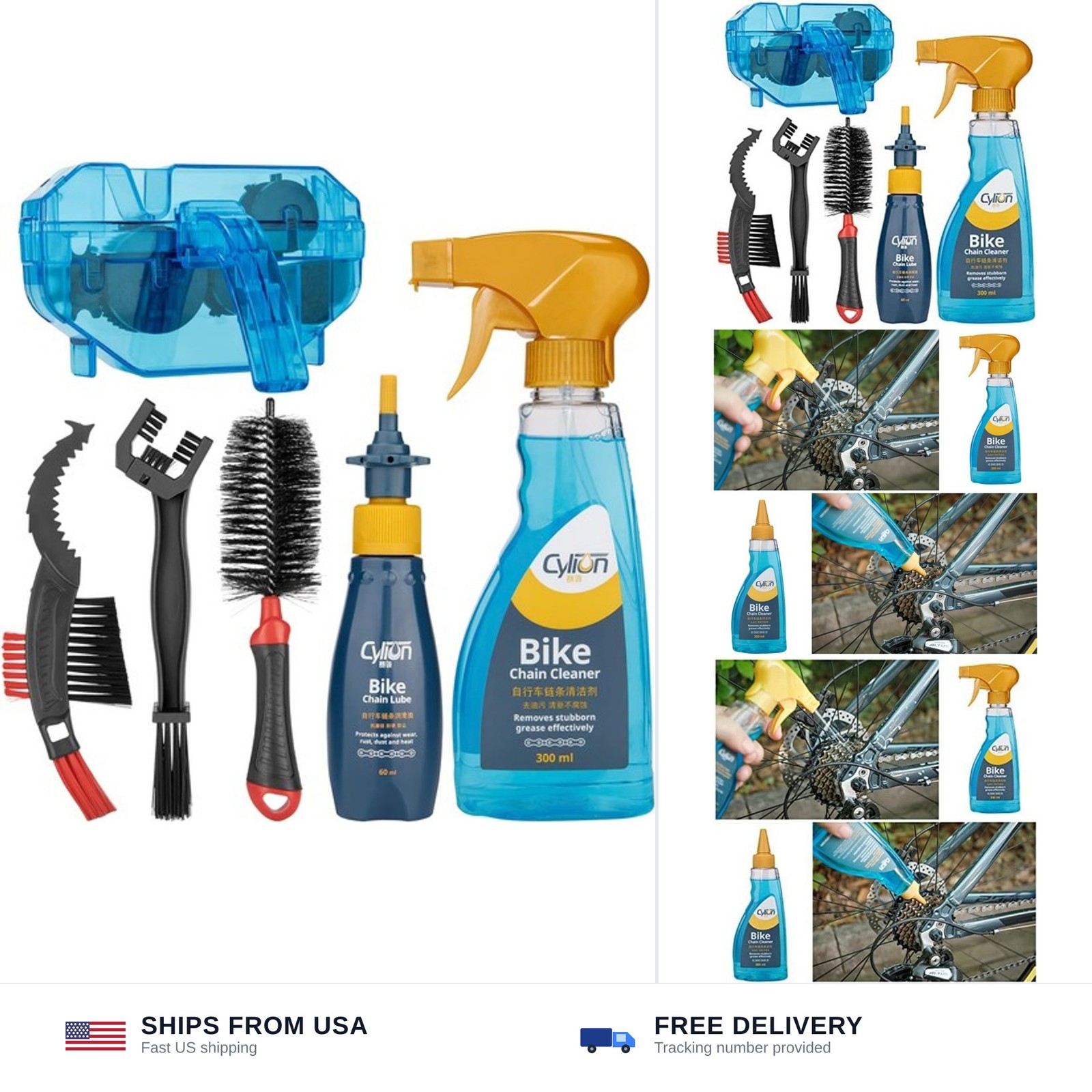 CXWXC Bike Cleaning Kit Including Bicycle Chain Scrubber, Bike Cleaner Brush …