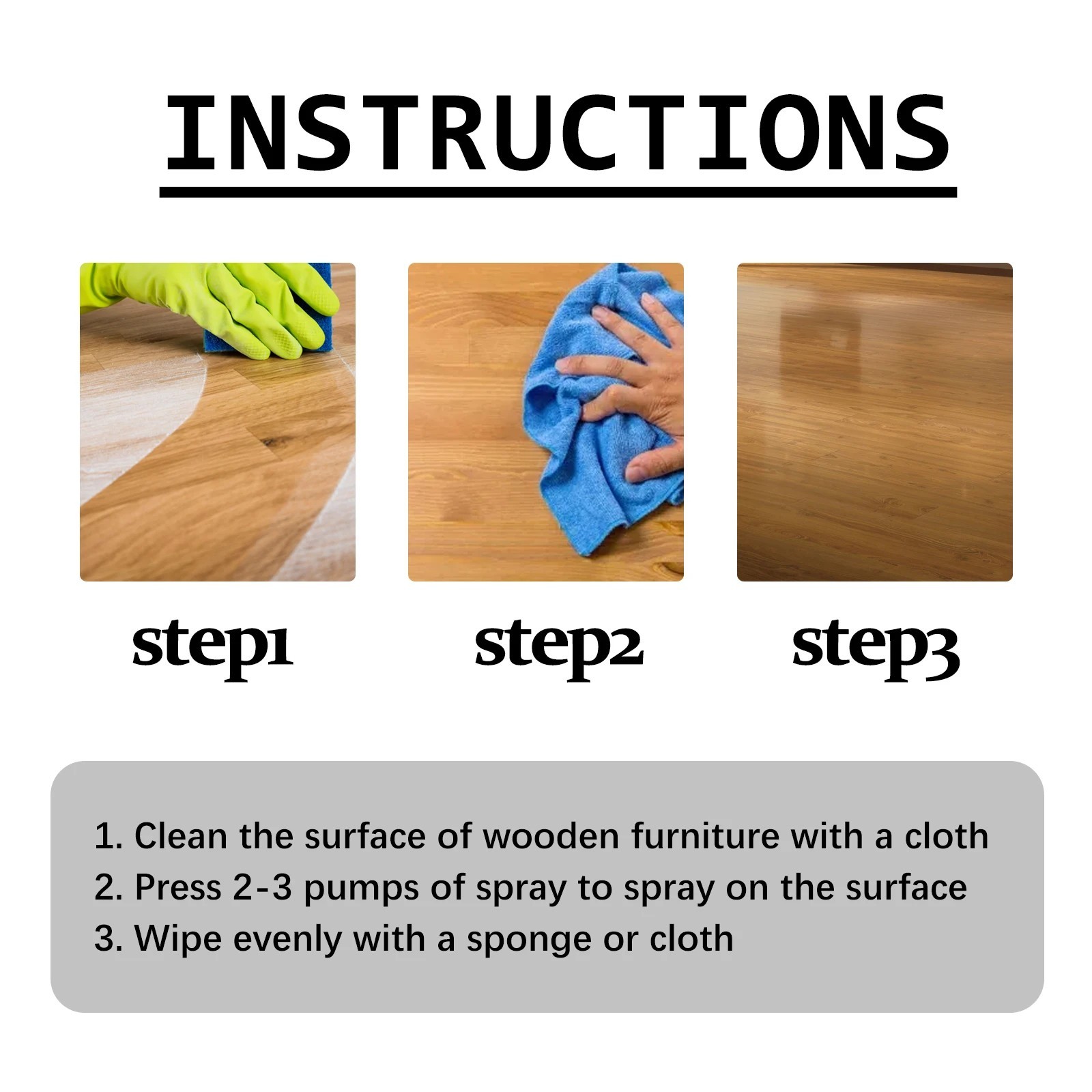 Natural Beeswax Spray Furniture & Wood Floor Polish Multi-Purpose Cleaner
