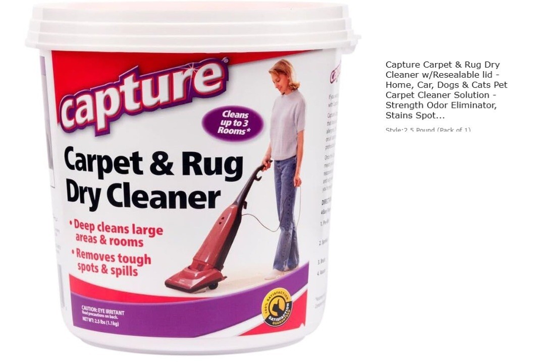 Capture Carpet Cleaner Powder 2.5lb Stain Remover Deodorizer for All Carpets