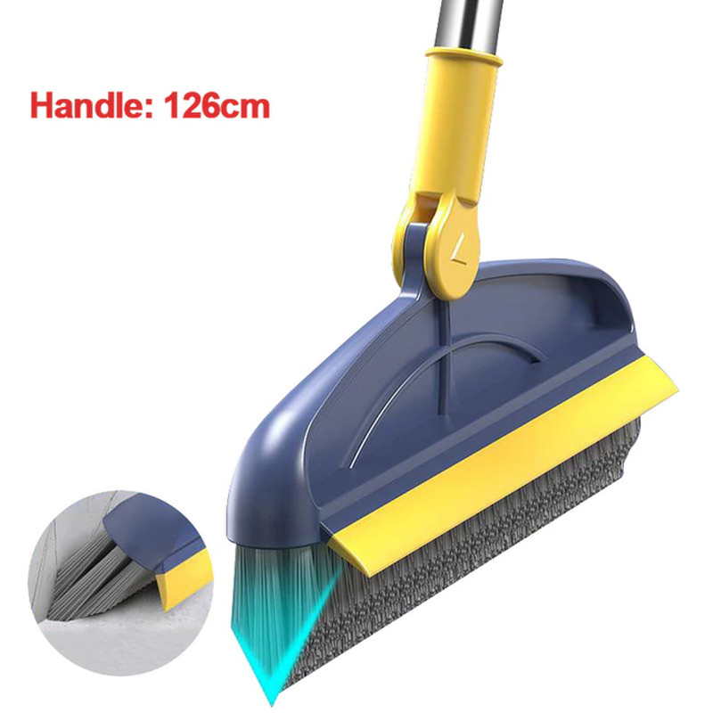2 in 1 Broom Long Handle Cleaning Brush Removable Wiper Floor Tile Corner Gap Cl