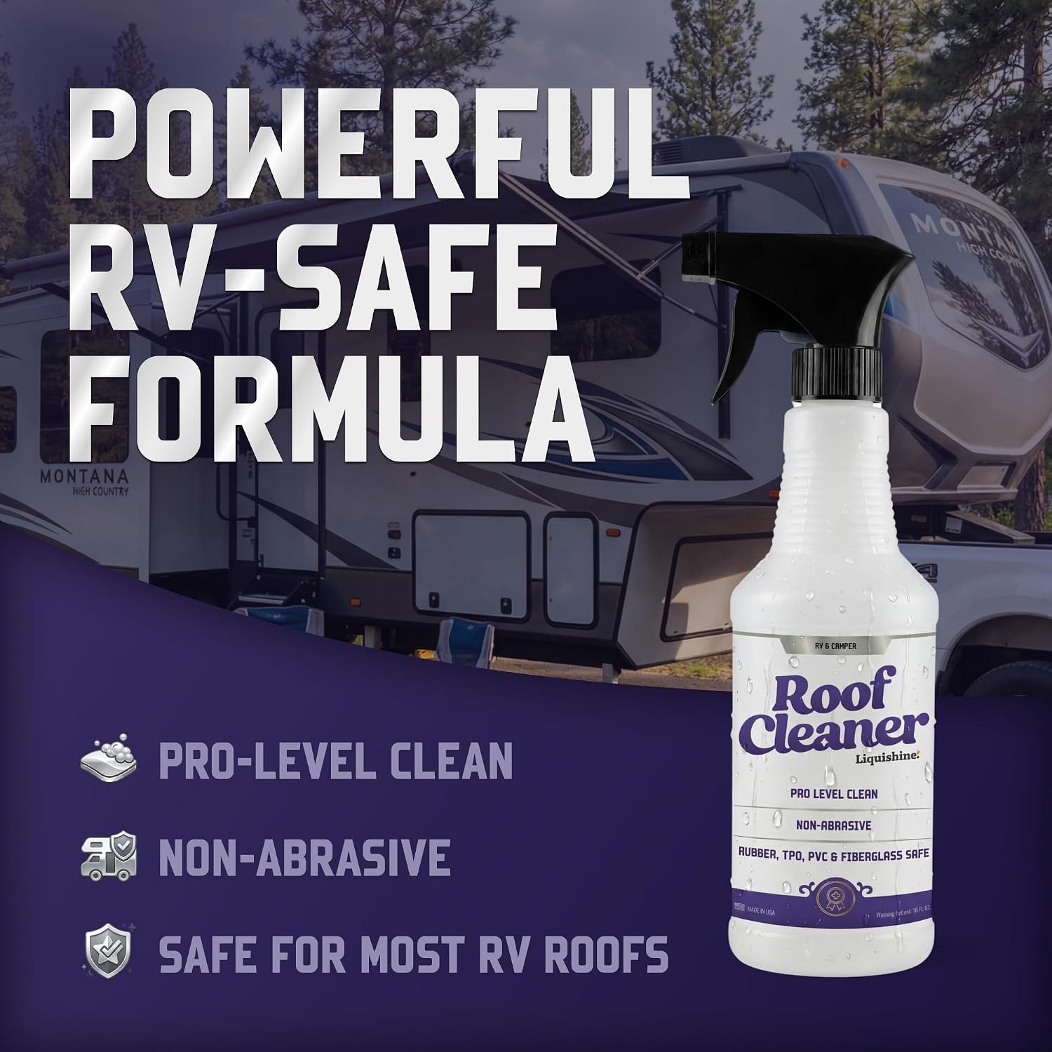 Roof Cleaner RV Roof Cleaner with UV Protection, Removes Dirt & Grime, Safe for