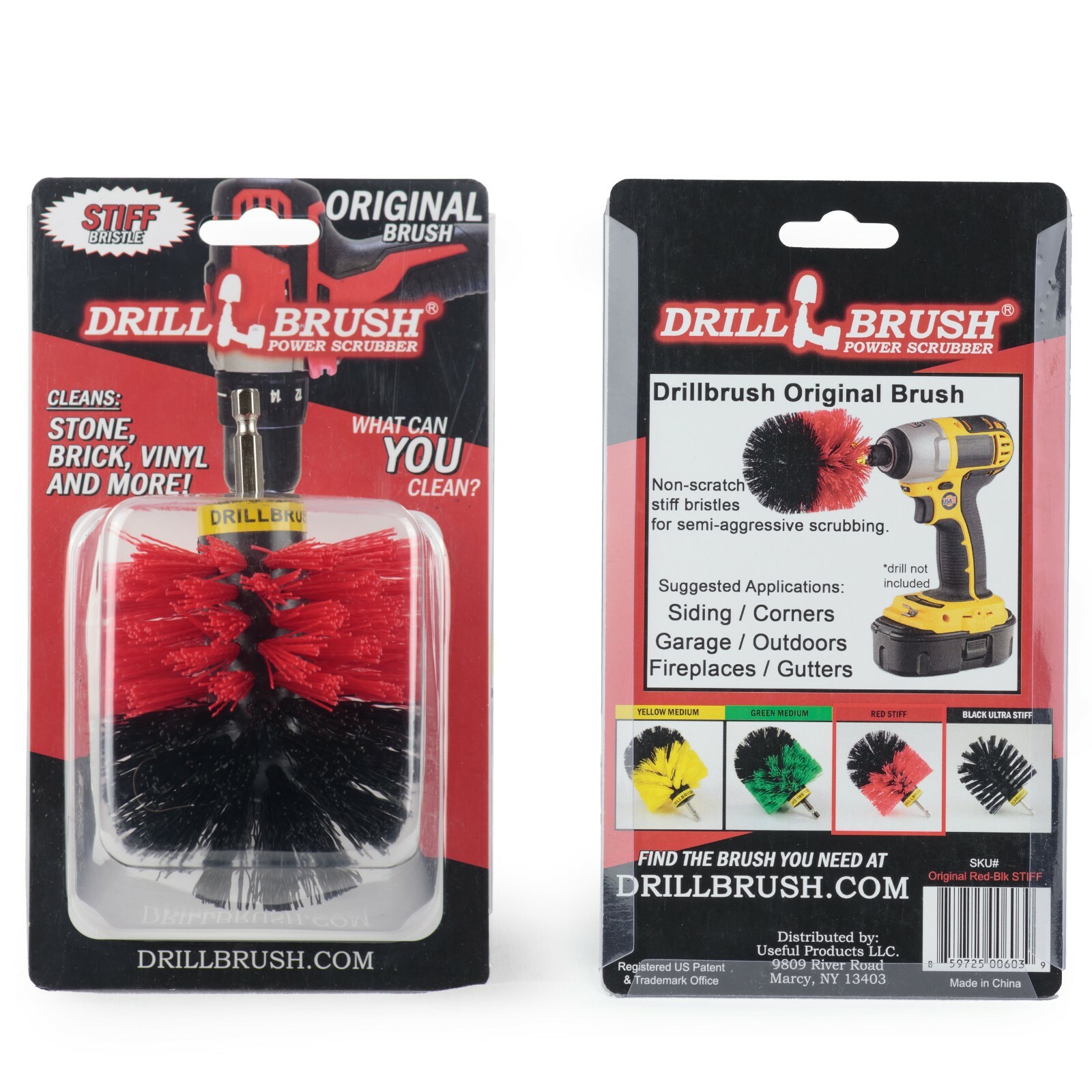 Original Drillbrush Power Scrubber Heavy Duty Stiff Bristle Nylon Scrub Brush