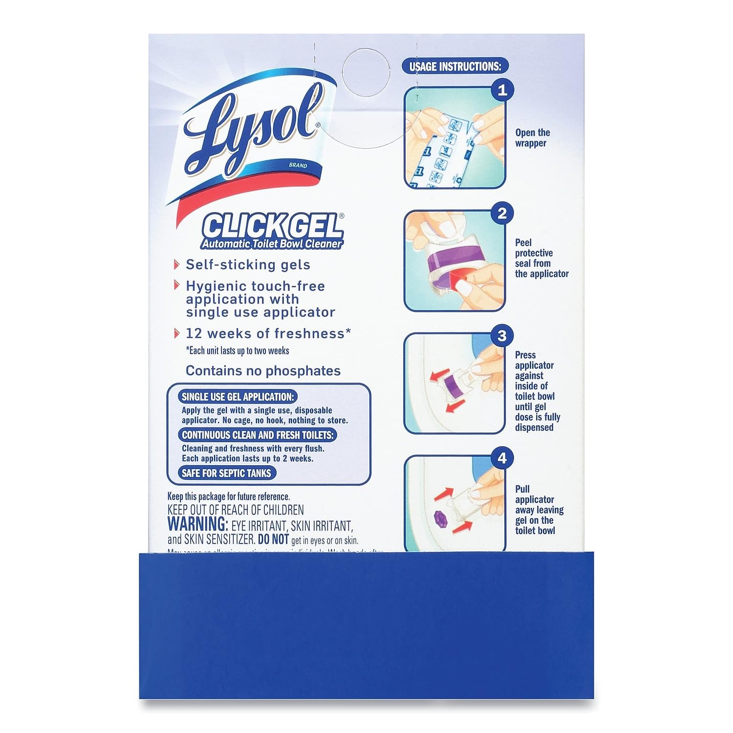 Lysol Click Gel Toilet Bowl Cleaner | Lavender Scent | 6 Count