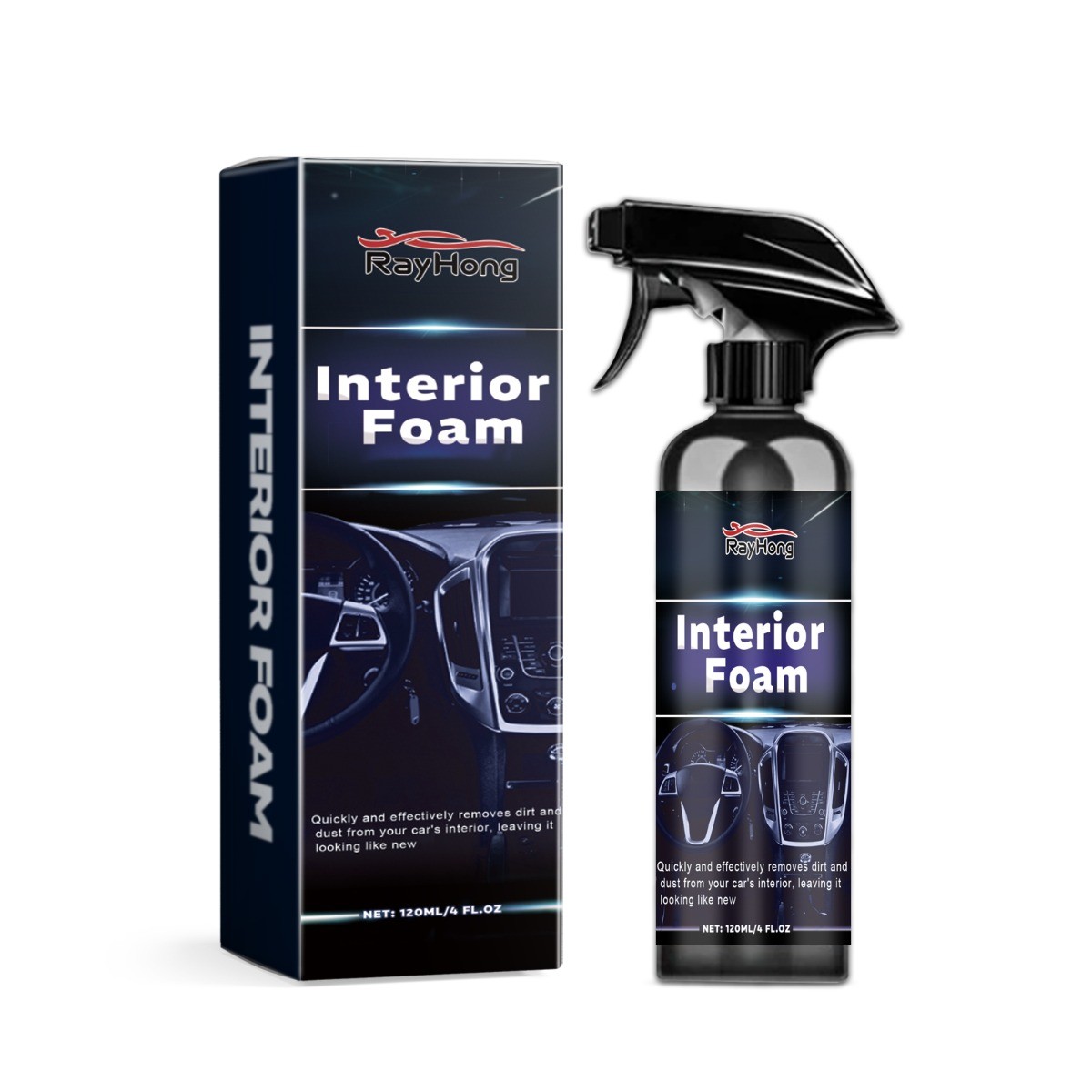Car Interior Foam Cleaner Multipurpose for Leather Plastic Fabric Deep Clean