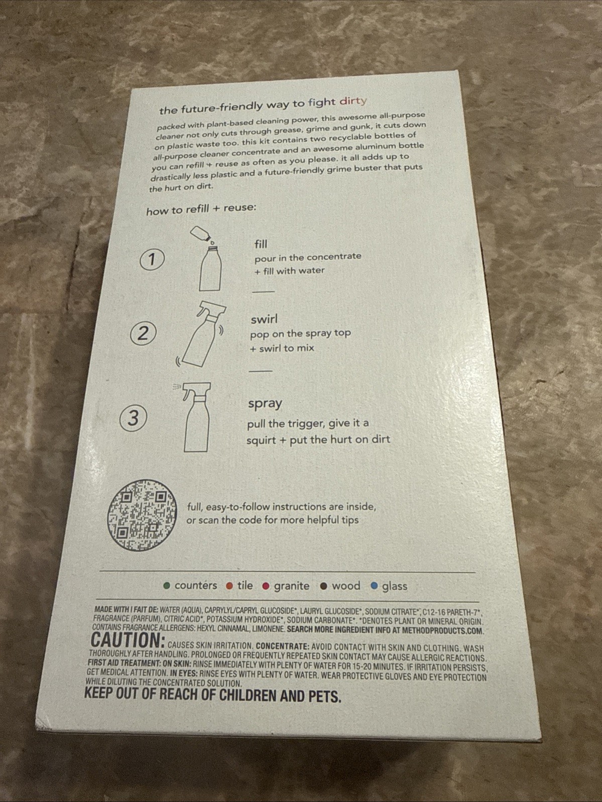 METHOD All Purpose Cleaner Starter Kit 2 Pink Grapefruit Refills & 14 oz Bottle