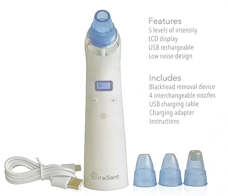 Puradiant Deep Pore Cleansing System Blackhead Removal Device USB Rechargeable