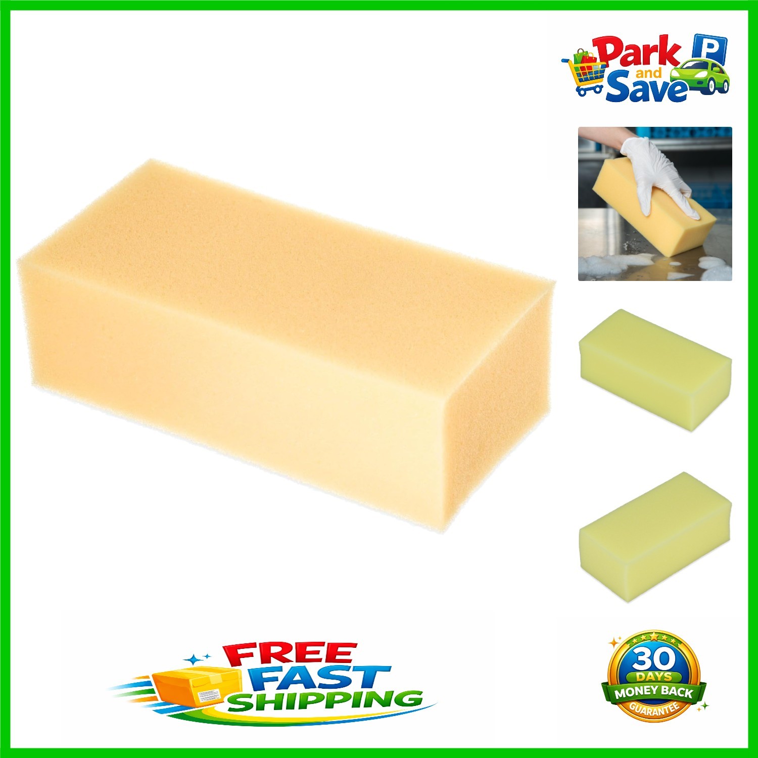 Absorbent Yellow Foam Sponge – 8.25” for Dishes, Floors, and Vehicles