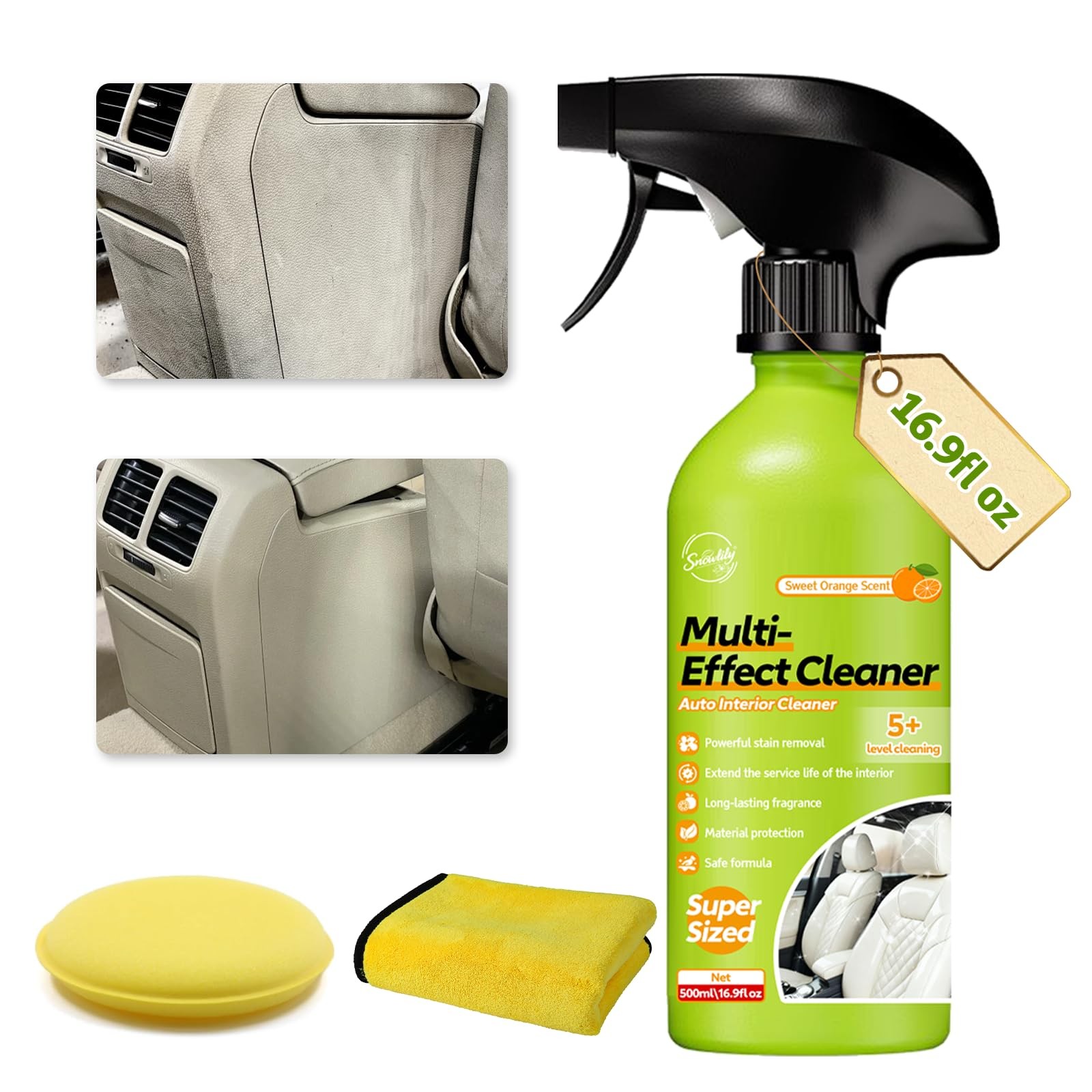 16.9 OZ 500ml Car Interior Polish Ceiling Foam Headliner Roof Fabric Cleaner