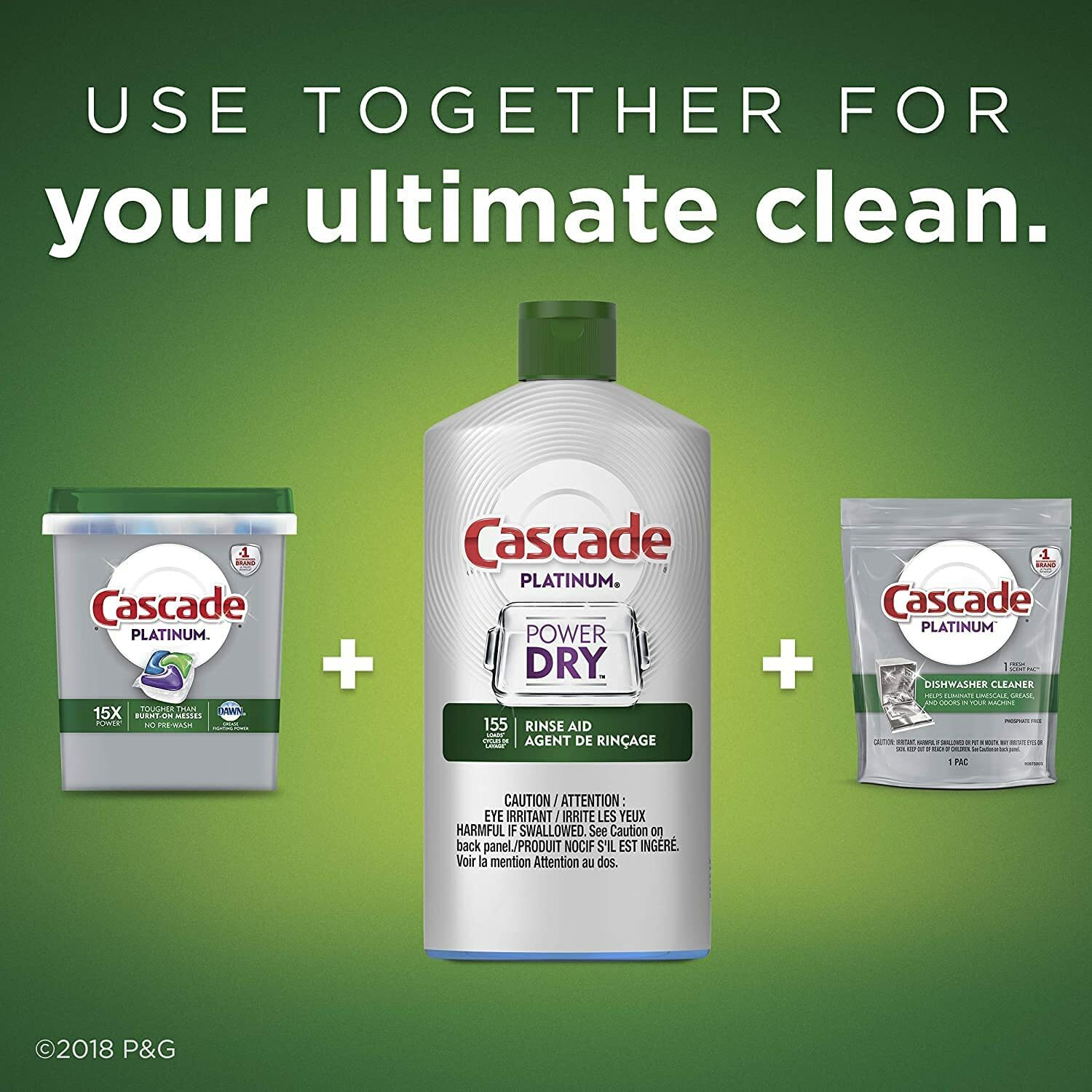Cascade Rinse Aid Platinum, Dishwasher Rinse Agent, Regular Scent, 30.5oz
