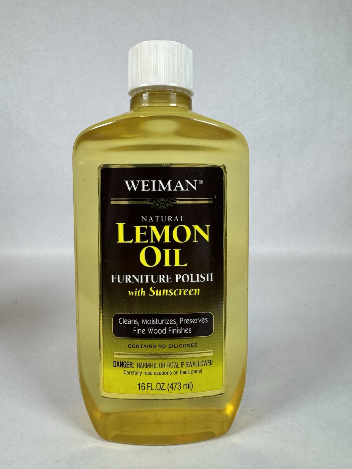 Orig. Weiman Natural Lemon Oil Furniture Polish, Sunscreen UVX15, 16 oz NOS, New