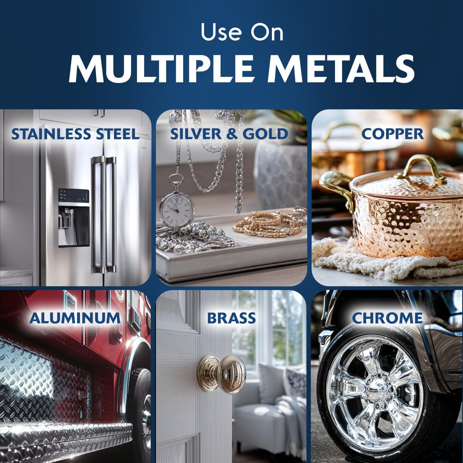 Nevr Dull All Metal Wadding Polish, Chrome and Metal Cleaner for Cars, Kitchens,