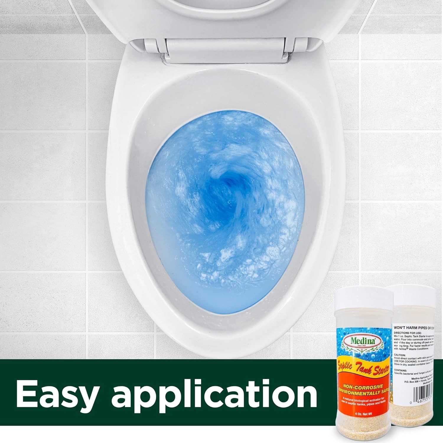 Medina Septic Tank Starter – Digests Grease in Septic Systems 4 oz Bottle