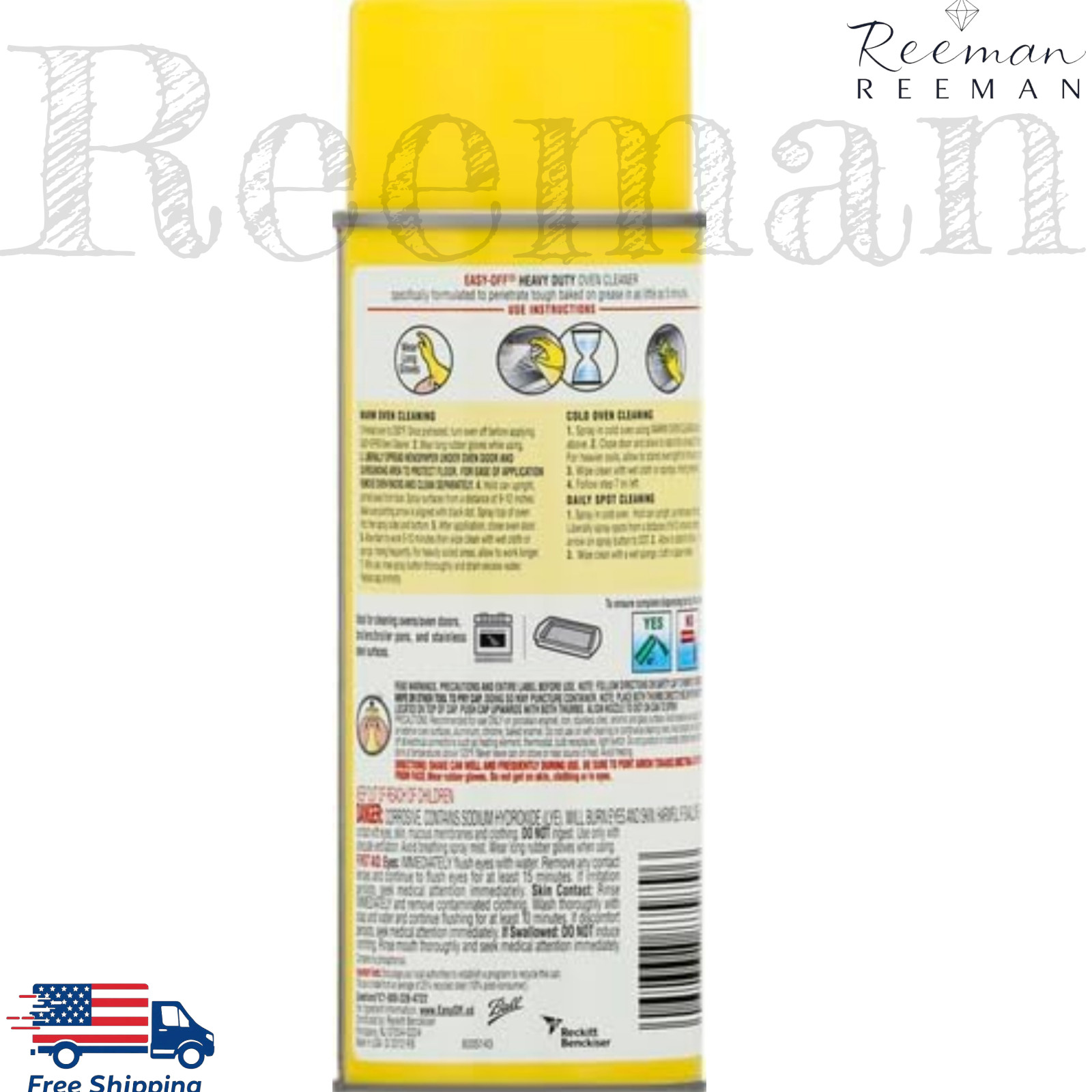 Easy-Off Heavy Duty Oven Cleaner Regular Scent (3 Cans x 14.5 oz each) Free Ship