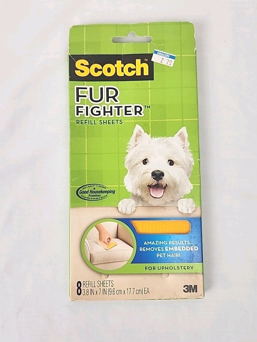 7 Sheets 3M Scotch Fur Fighter Hair Remover Refill Sheets (3.8″ x 7″)