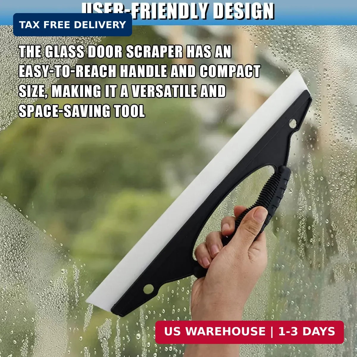 Car Wash Squeegee, 12 Inch Automotive Window Squeegees for Drying, Antislip Sili