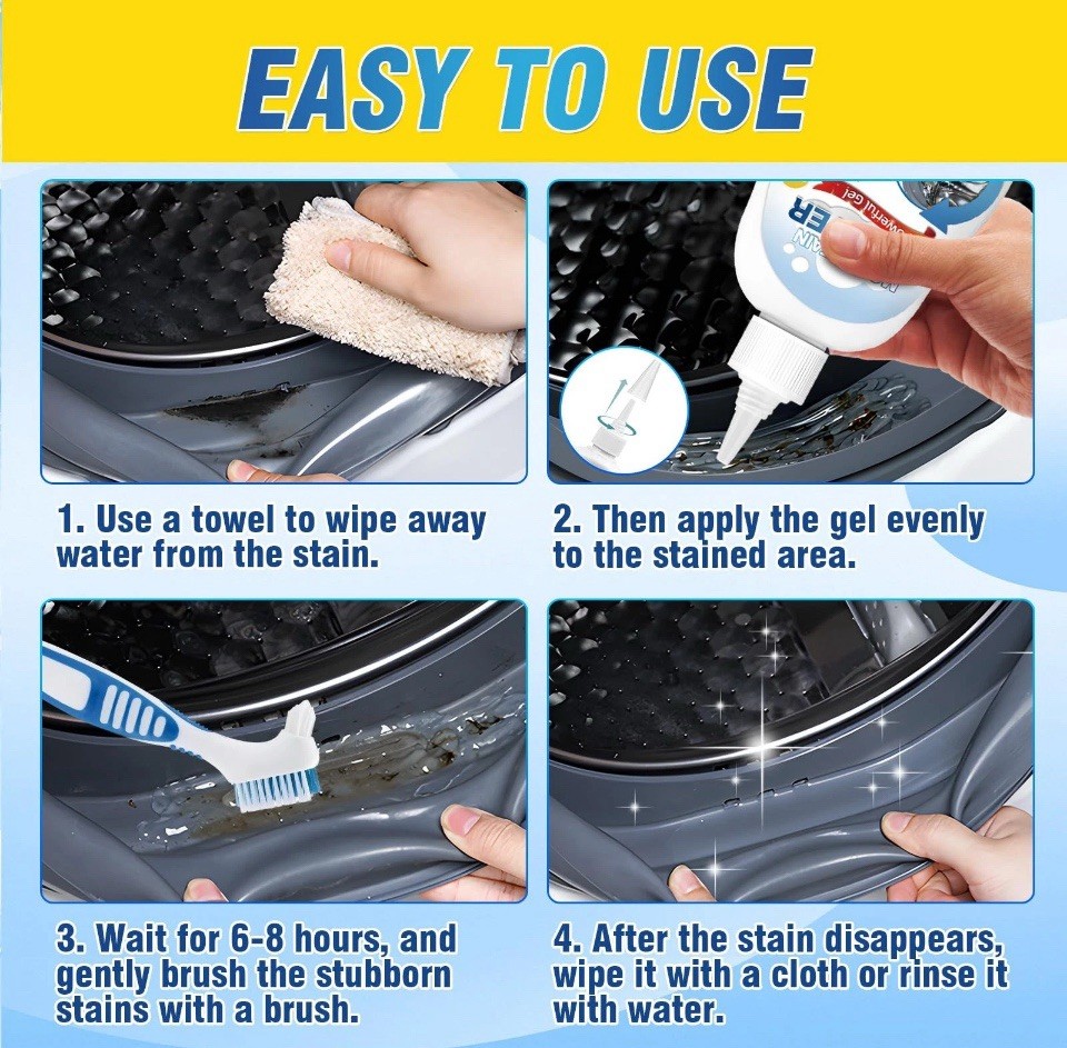Home Remover Gel Washing Machine Cleaner Seal Front Load Washer Grout 7.44oz