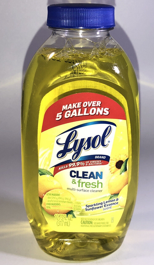 100 Bottles 10.75oz Ea Lysol Clean & Fresh Multi-Surface Cleaner,Lemon/Sunflower