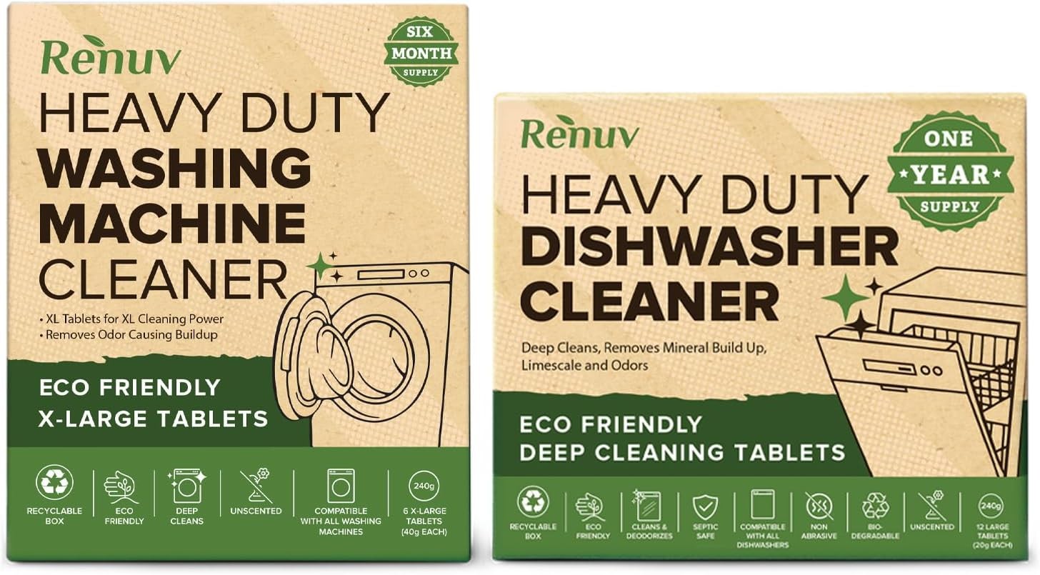 ® Heavy Duty Dishwasher Cleaner & Deodorizer, Descaler, 12 XL Tablets | Deep Cle