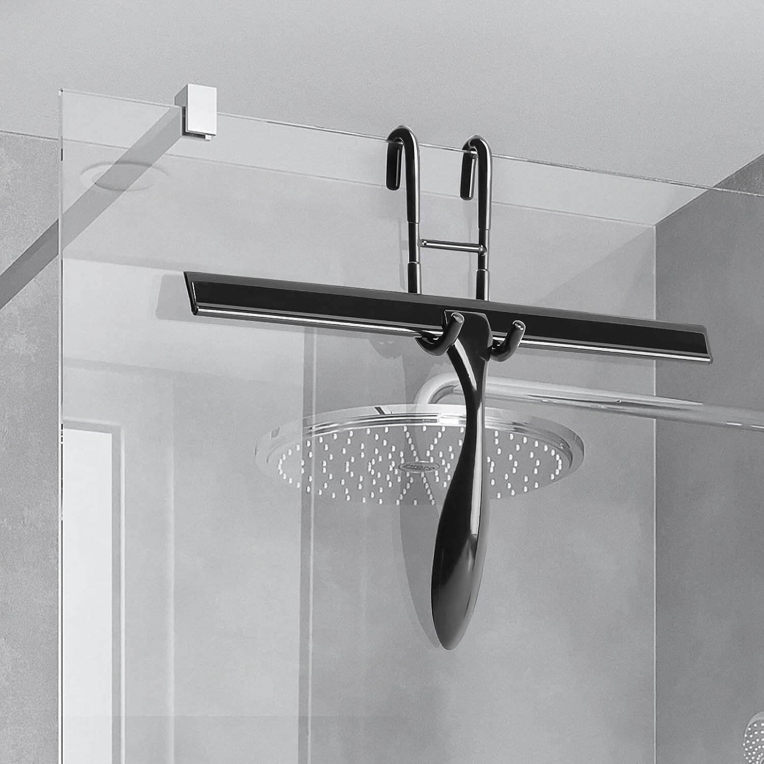 Lightweight Black Shower Squeegee Set – Streak-Free Clean for Glass & Mirrors
