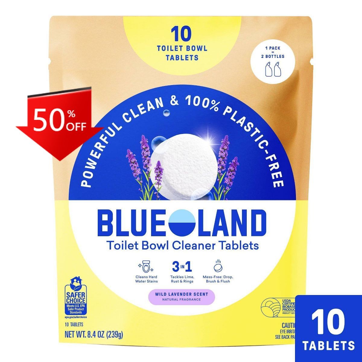 Blueland Wild Lavender Toilet Bowl Cleaning Tablets – 8.4oz/10ct