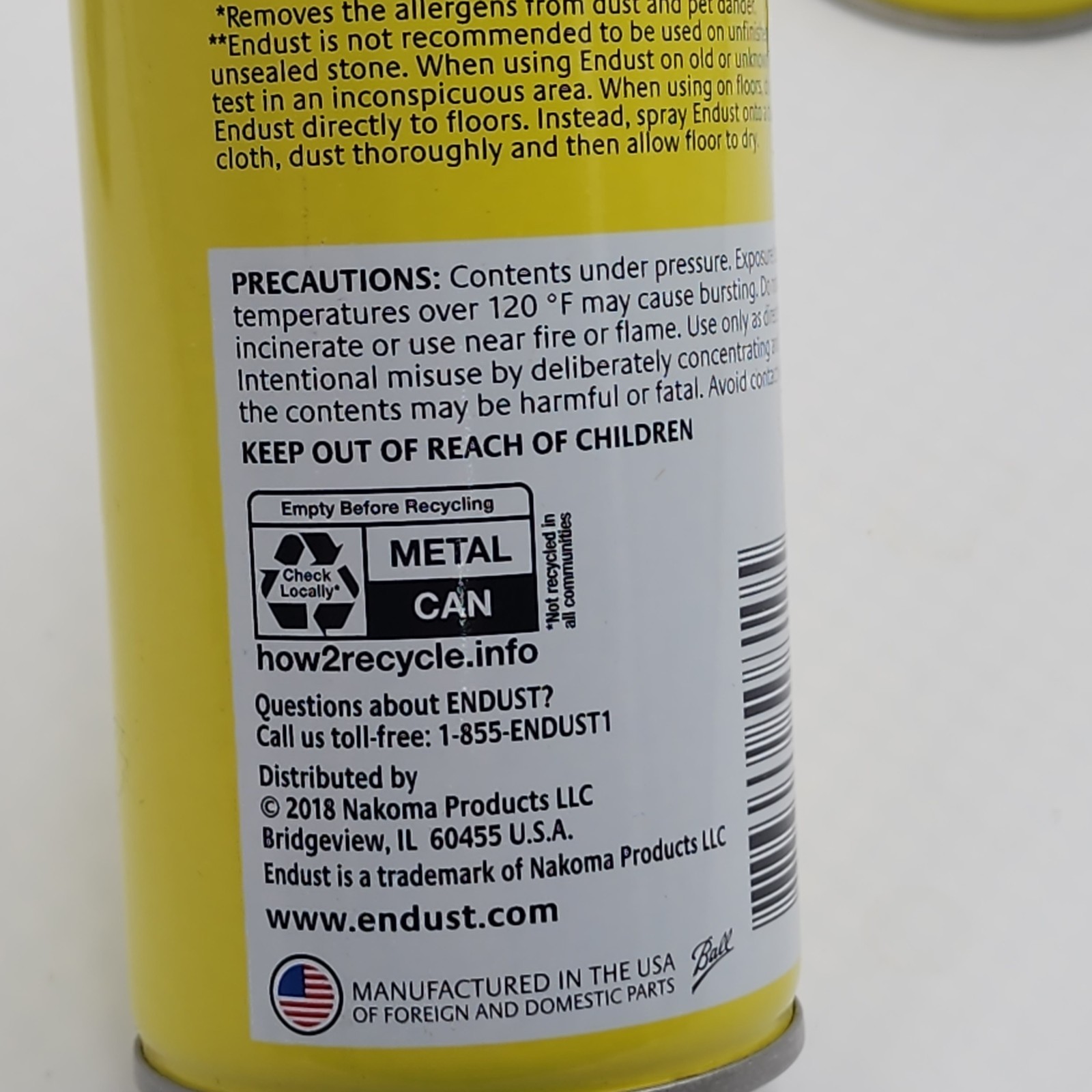 Endust Multi-Surface Dusting & Cleaning Spray Aerosol Lemon Zest 3 Cans 12.5 Oz
