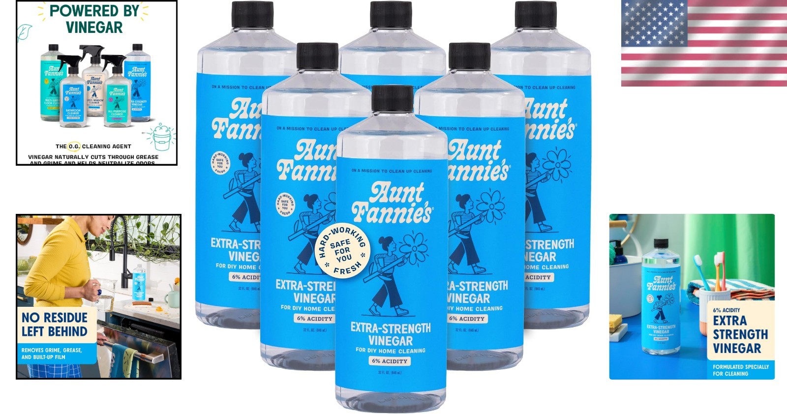 Extra Strength Cleaning Vinegar 6% Acidity – 32oz 6pk Multipurpose Natural Cl…