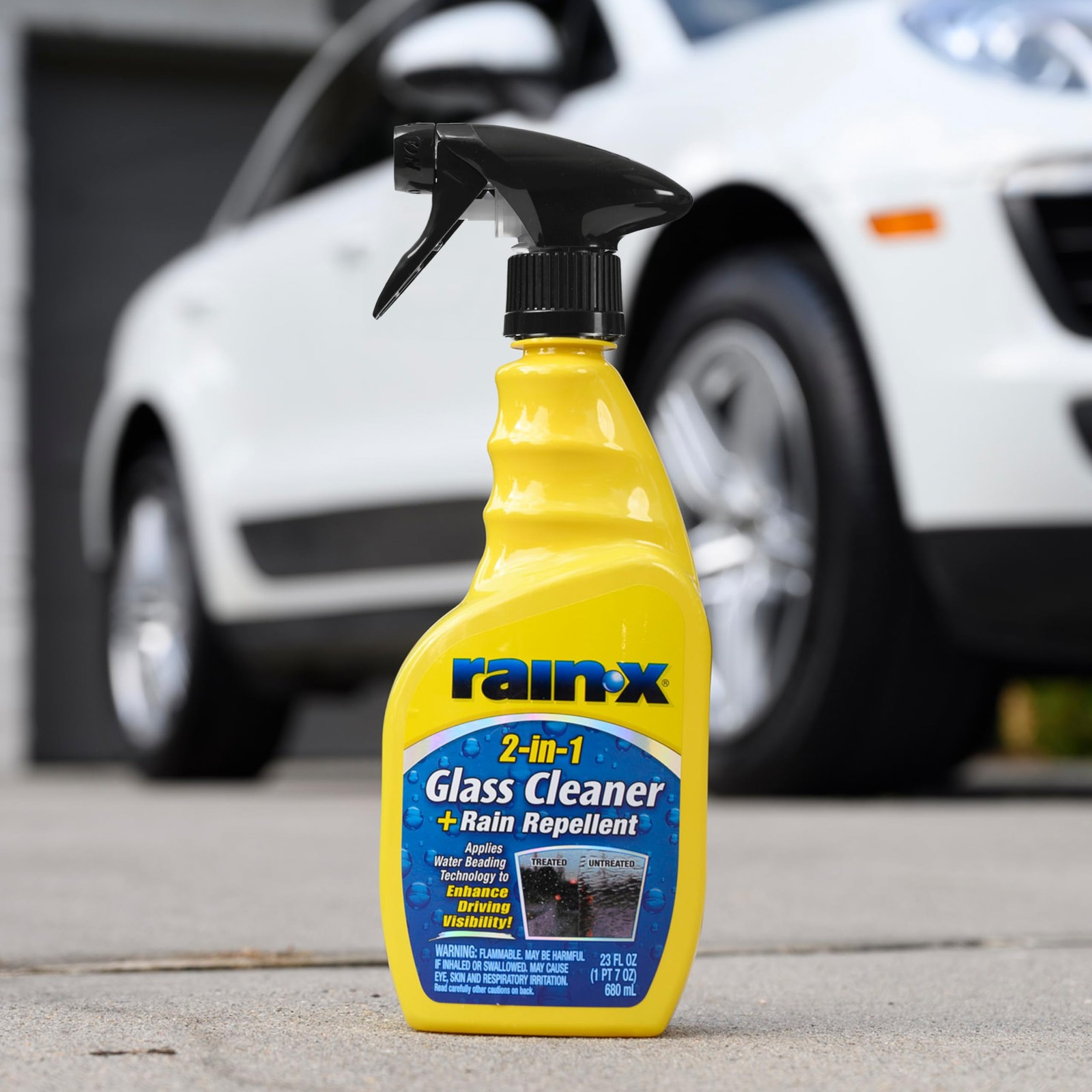 Rain-X 5071268 2-in-1 Glass Cleaner and Rain 23 Fl Oz (Pack of 1), No Color