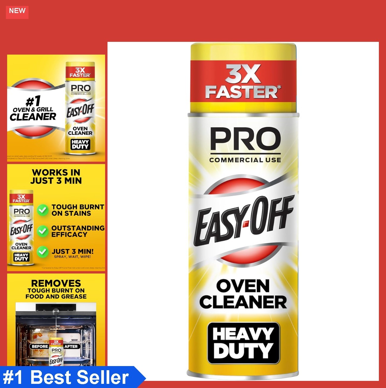 Heavy Duty Oven and Grill Cleaner 24 Ounce Lemon Scent Spray Removes Burnt