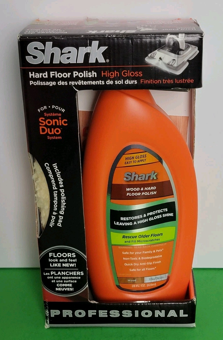 Shark Sonic DUO Wood & Hard Floor High Gloss Polish 28oz With Polishing Pad