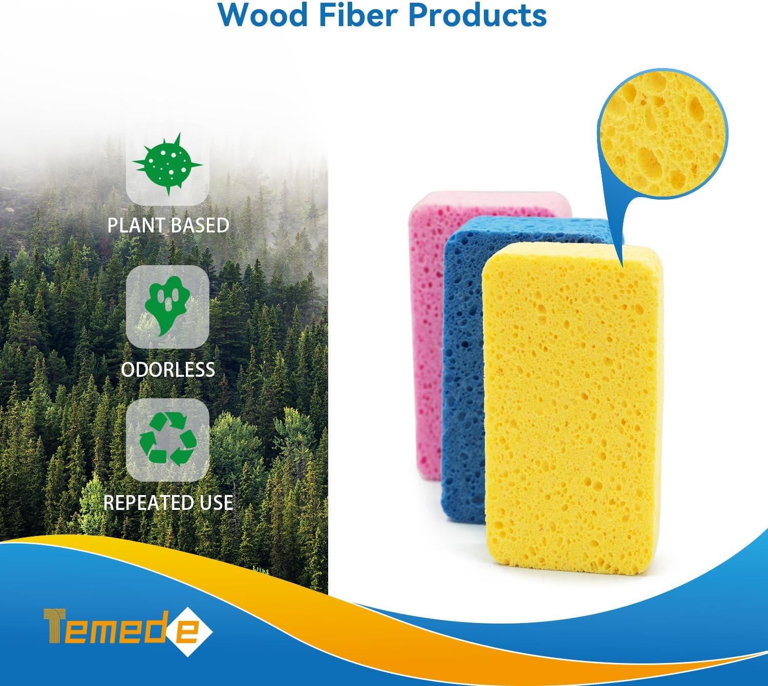 Large Cellulose Sponges, Kitchen Sponges for Dish, Thick Heavy Duty Scrub