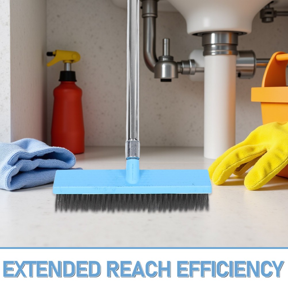 Floor Scrubbing Cleaning Brush Tile Scrubber with Handle Bathroom for Shower