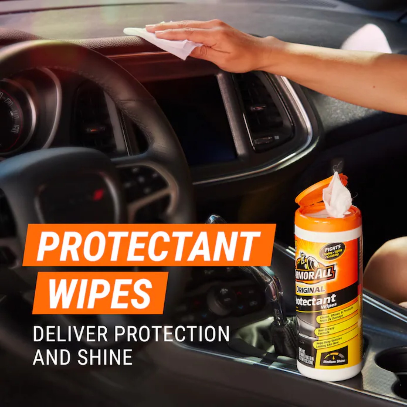 Armor All Car Cleaning Wipe Kit 90ct Protectant Glass Interior Dashboard Cleaner