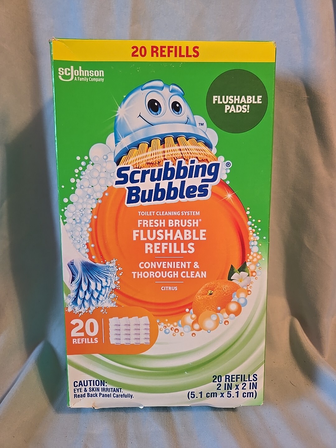 Scrubbing Bubbles Fresh Brush Flushable Refills Citrus 20 Ct New