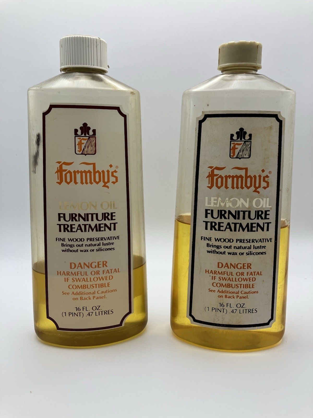 Formby’s Lemon Oil Furniture Treatment Wood 16oz 2 Partial Bottles Discontinued