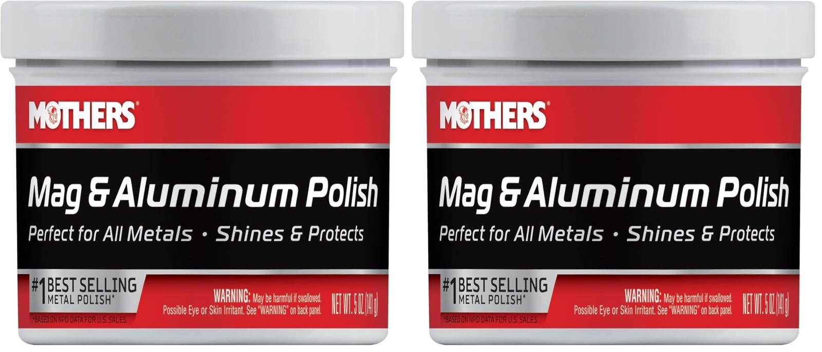 Mothers 05100 Mag & Aluminum Polish, 5 oz. (Pack of 2)